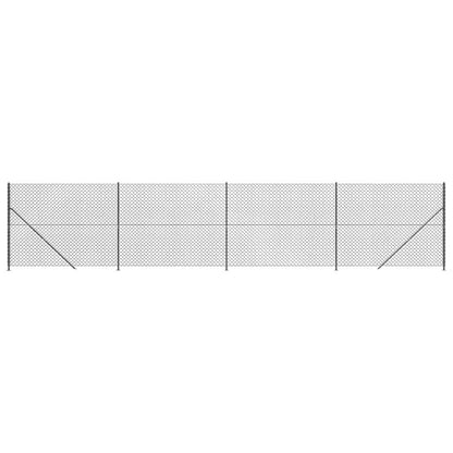 Chain Link Fence with Flange Anthracite 1.6x10 m