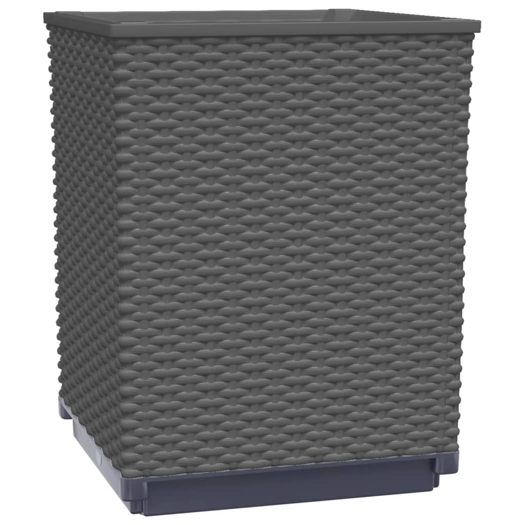 Planter Set of 2 Black Polypropylene 11.8x11.8x14.6 in.