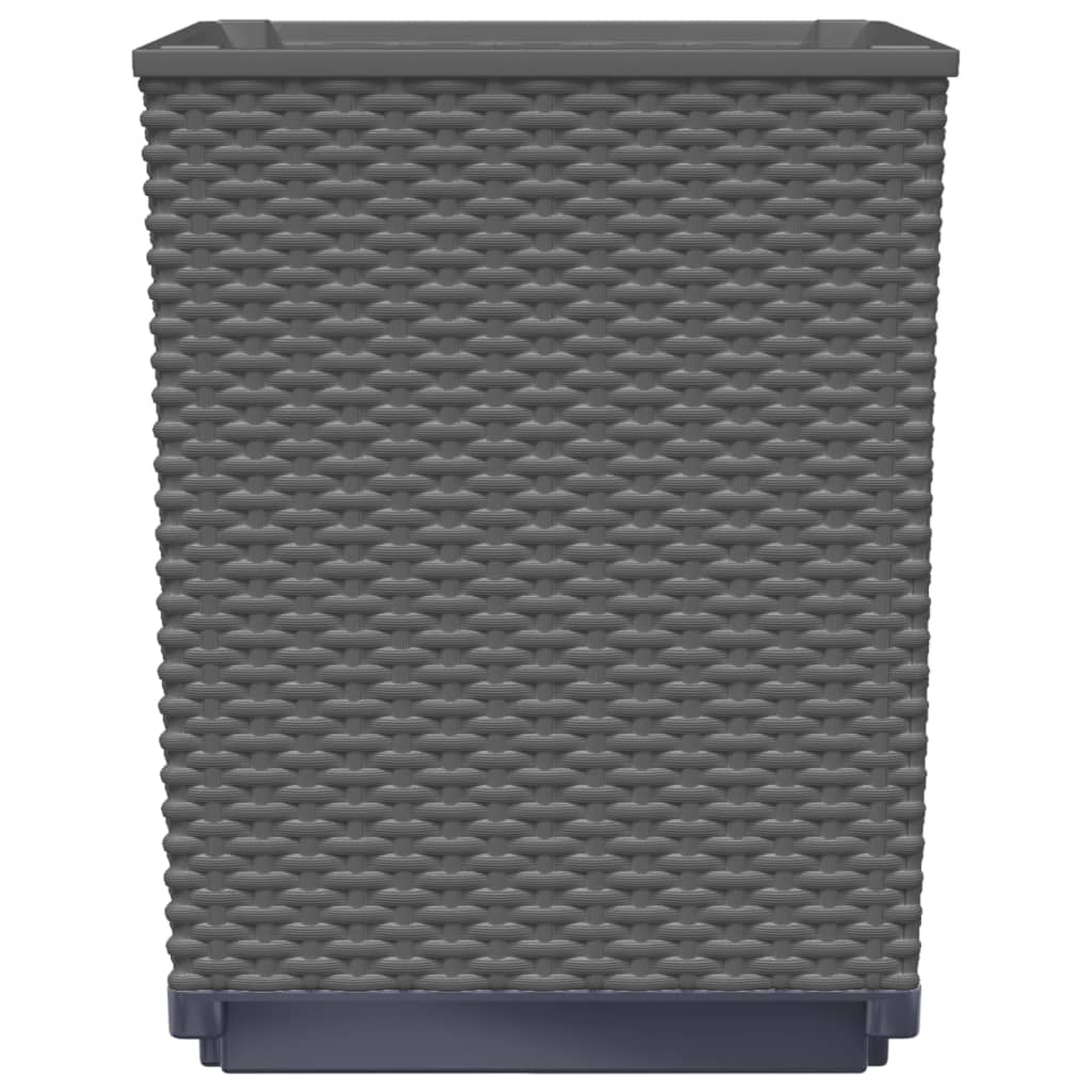 Planter Set of 2 Black Polypropylene 11.8x11.8x14.6 in.