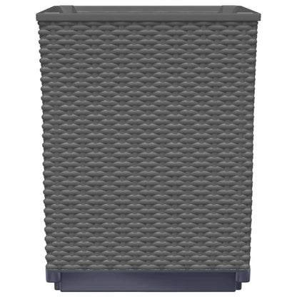 Planter Set of 2 Black Polypropylene 11.8x11.8x14.6 in.
