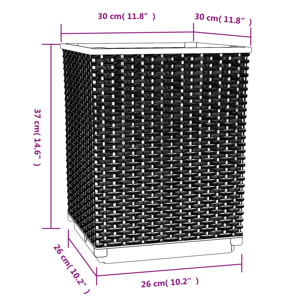 Planters 2 pcs Brown 30x30x37 cm Polypropylene