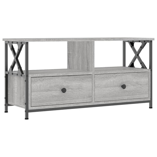 TV Cabinet Grey Sonoma 90x33x45 cm Engineered Wood&Iron