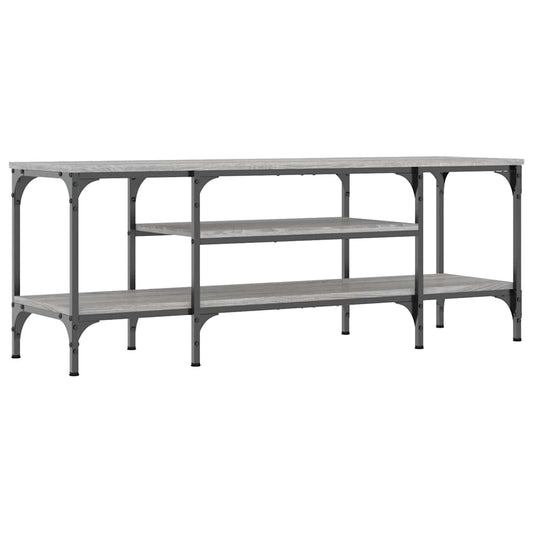 TV Cabinet Grey Sonoma 121x35x45 cm Engineered Wood&Iron