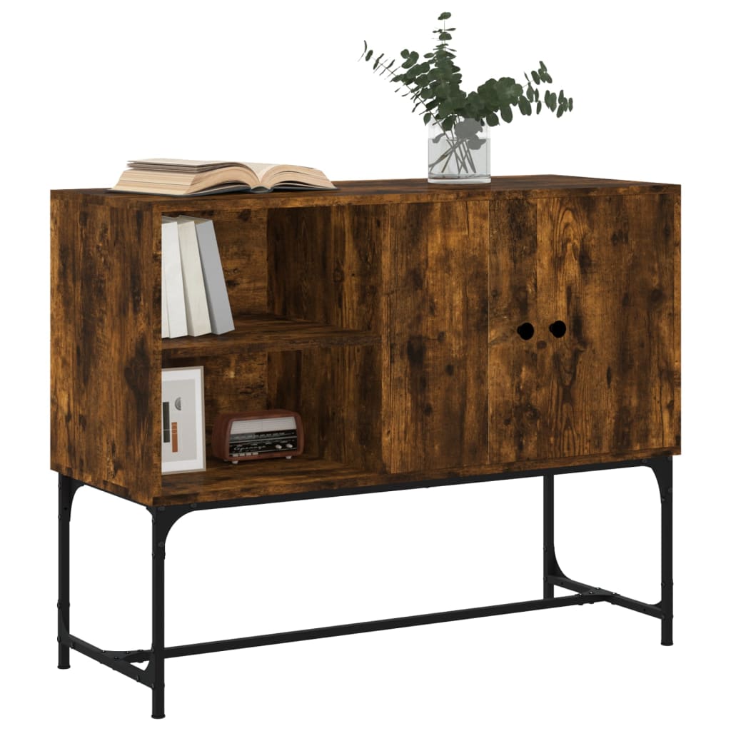 Sideboard Smoked Oak 100x40x79.5 cm Engineered Wood