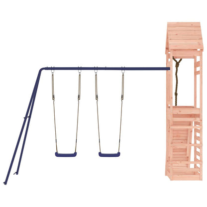 Outdoor Playset | Natural wood and blue | Solid Douglas Fir wood | Large