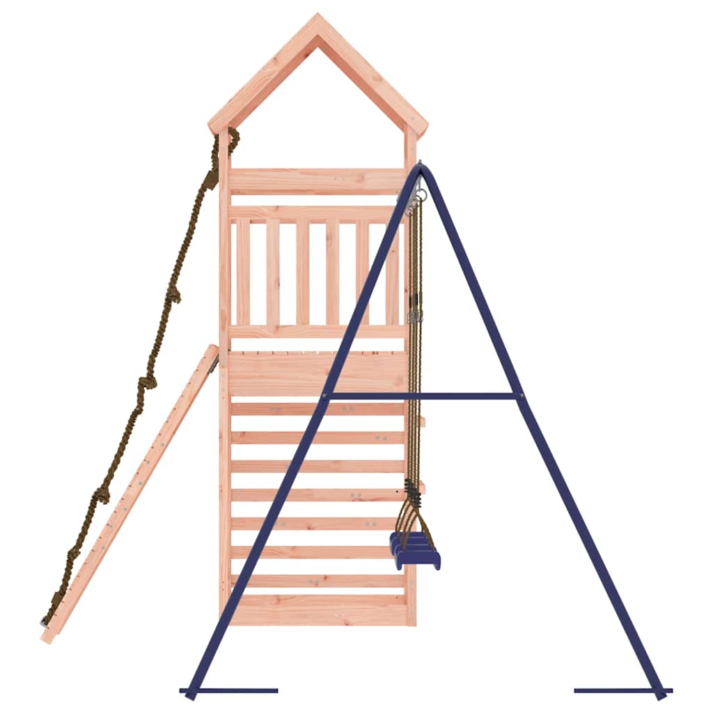 Outdoor Playset | Natural wood and blue | Solid Douglas Fir wood | Large