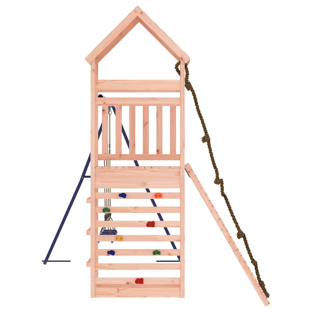 Outdoor Playset | Natural wood and blue | Solid Douglas Fir wood | Large