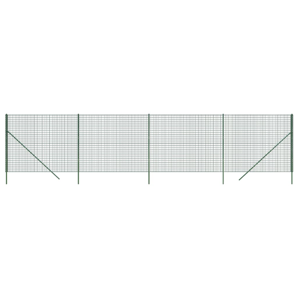 Wire Mesh Fence Green 2x10 m Galvanised Steel