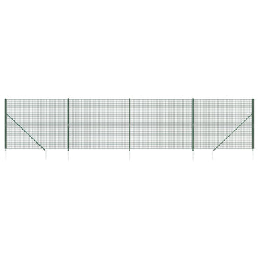 Wire Mesh Fence with Spike Anchors Green 1.6x10 m