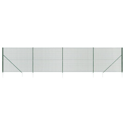 Wire Mesh Fence with Spike Anchors Green 1.6x10 m