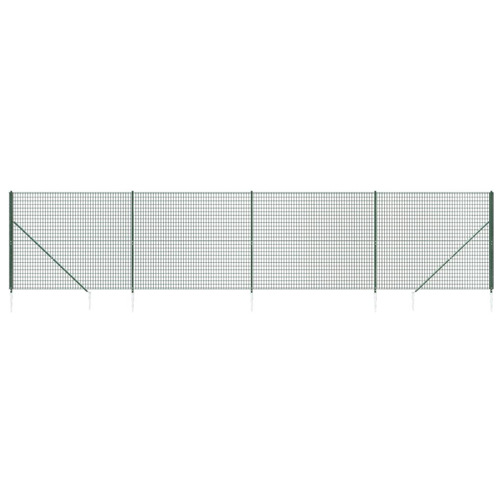 Wire Mesh Fence with Spike Anchors Green 1.8x10 m