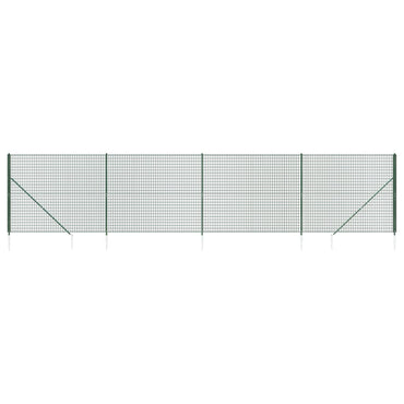 Wire Mesh Fence with Spike Anchors Green 1.8x10 m