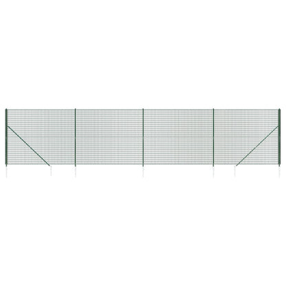 Wire Mesh Fence with Spike Anchors Green 1.8x10 m