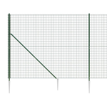 Wire Mesh Fence with Spike Anchors Green 2x10 m