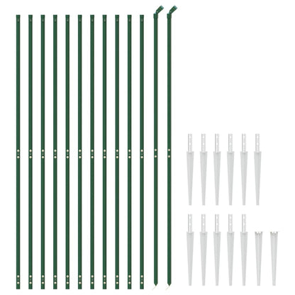 Wire Mesh Fence with Spike Anchors Green 1.4x25 m