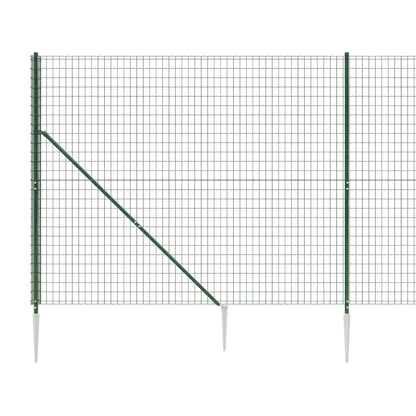 Wire Mesh Fence with Spike Anchors Green 2x25 m