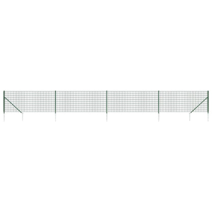 Wire Mesh Fence with Spike Anchors Green 1.1x10 m