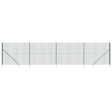 Wire Mesh Fence with Spike Anchors Green 1.6x10 m