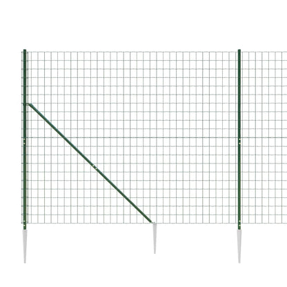 Wire Mesh Fence with Spike Anchors Green 1.6x10 m