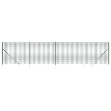 Wire Mesh Fence with Spike Anchors Green 1.8x10 m