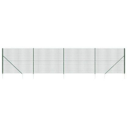 Wire Mesh Fence with Spike Anchors Green 1.8x10 m