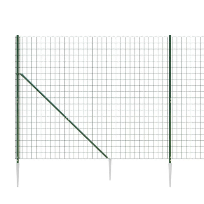 Wire Mesh Fence with Spike Anchors Green 2.2x10 m