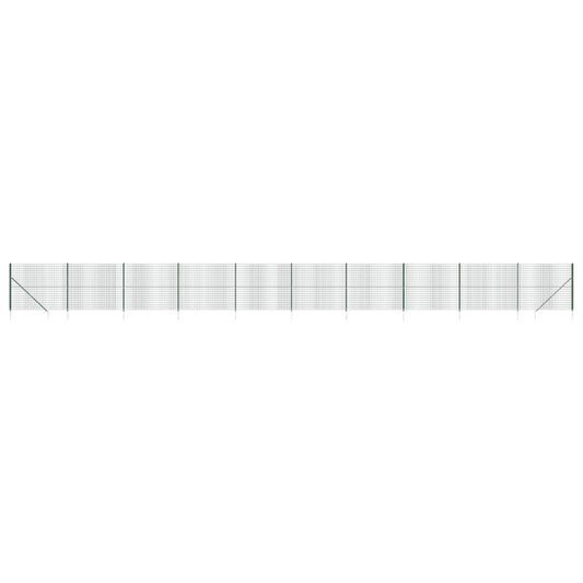 Wire Mesh Fence with Spike Anchors Green 1.6x25 m