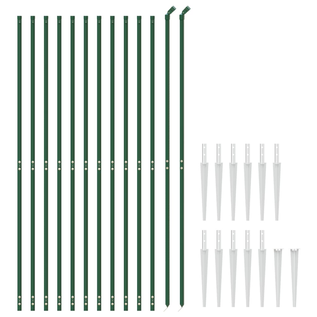 Wire Mesh Fence with Spike Anchors Green 1.8x25 m