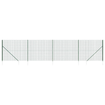 Wire Mesh Fence with Spike Anchors Green 1.8x10 m