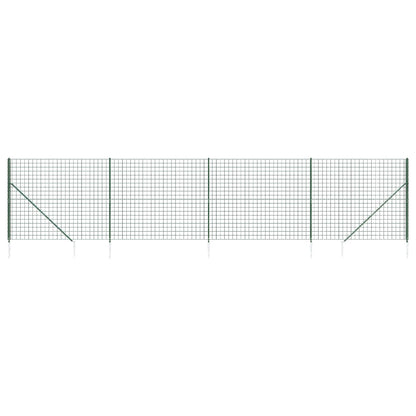 Wire Mesh Fence with Spike Anchors Green 1.8x10 m