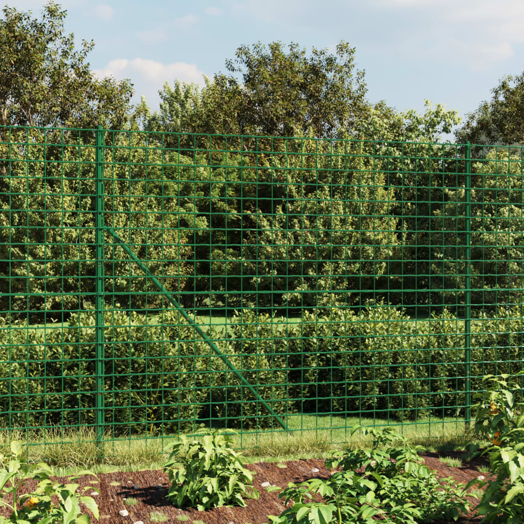 Wire Mesh Fence with Spike Anchors Green 2.2x10 m