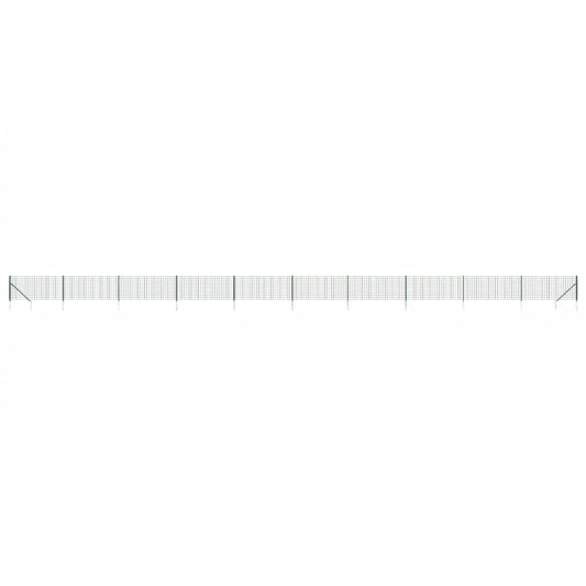 Wire Mesh Fence with Spike Anchors Green 1x25 m