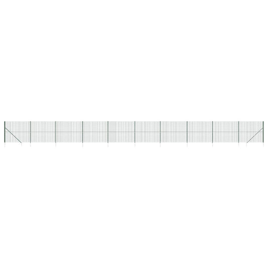 Wire Mesh Fence with Spike Anchors Green 1.4x25 m