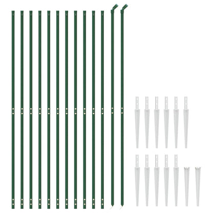 Wire Mesh Fence with Spike Anchors Green 2.2x25 m