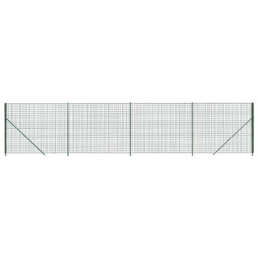 Wire Mesh Fence with Flange Green 1.4x10 m