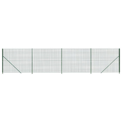 Wire Mesh Fence with Flange Green 1.4x10 m