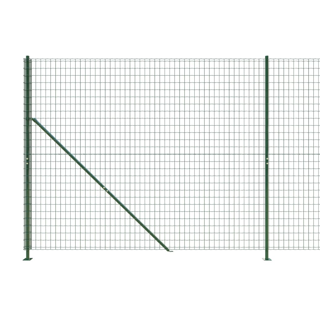 Wire Mesh Fence with Flange Green 1.4x10 m