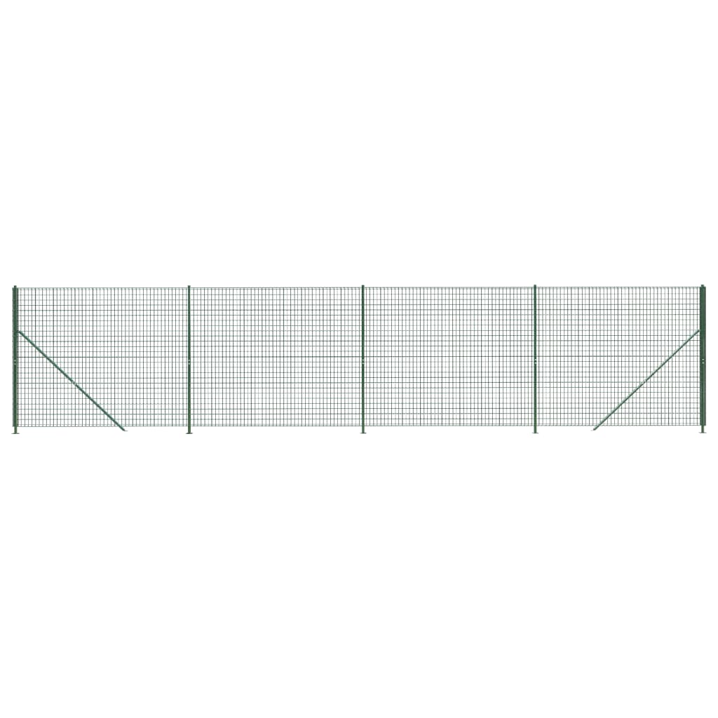 Wire Mesh Fence with Flange Green 1.6x10 m