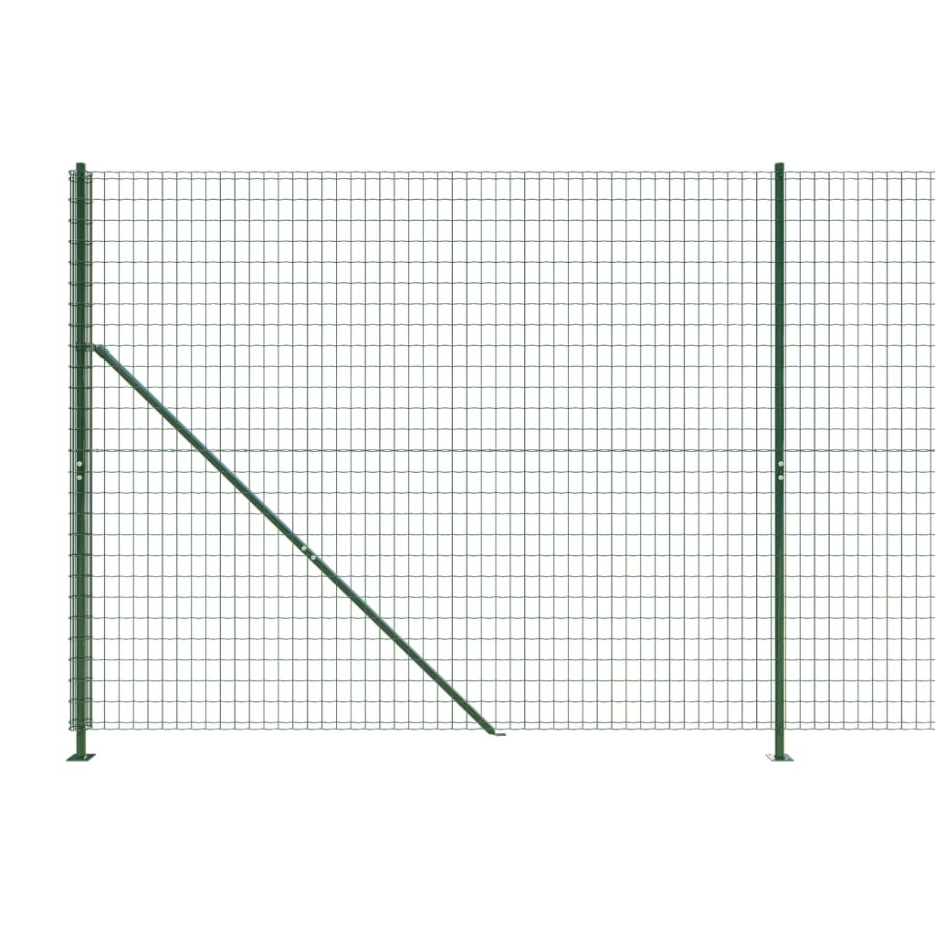 Wire Mesh Fence with Flange Green 1.6x10 m