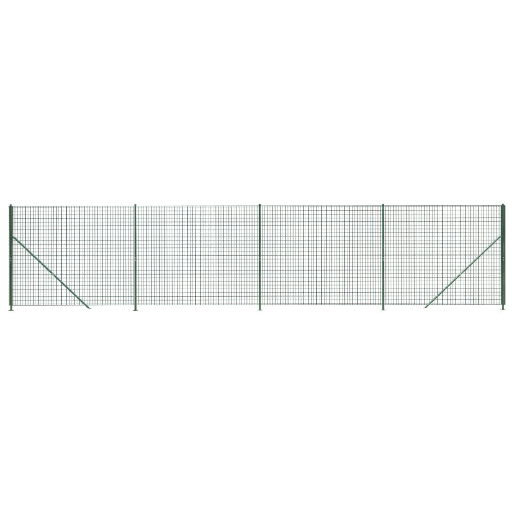 Wire Mesh Fence with Flange Green 2.2x10 m