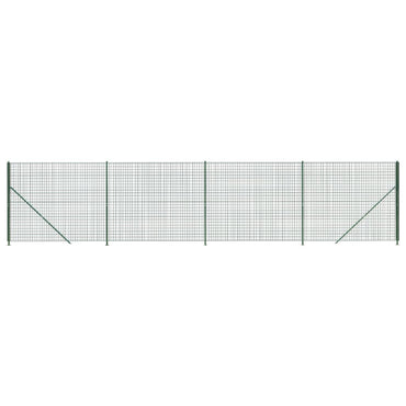 Wire Mesh Fence with Flange Green 2.2x10 m