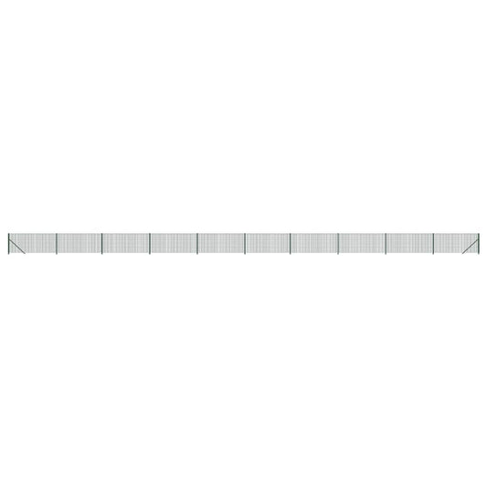 Wire Mesh Fence with Flange Green 0.8x25 m