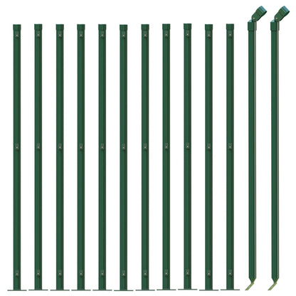 Wire Mesh Fence with Flange Green 0.8x25 m