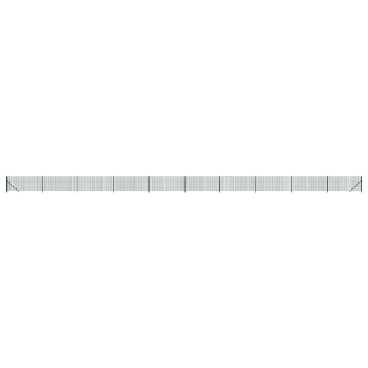 Wire Mesh Fence with Flange Green 1x25 m
