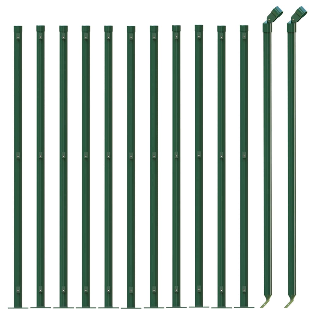 Wire Mesh Fence with Flange Green 1.1x25 m