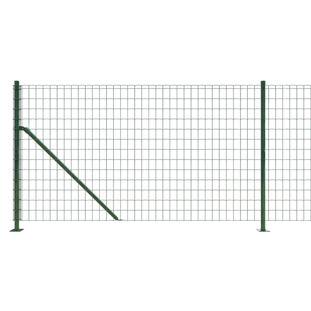 Wire Mesh Fence with Flange Green 1.1x25 m