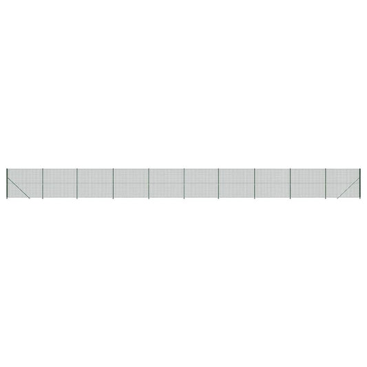 Wire Mesh Fence with Flange Green 1.4x25 m