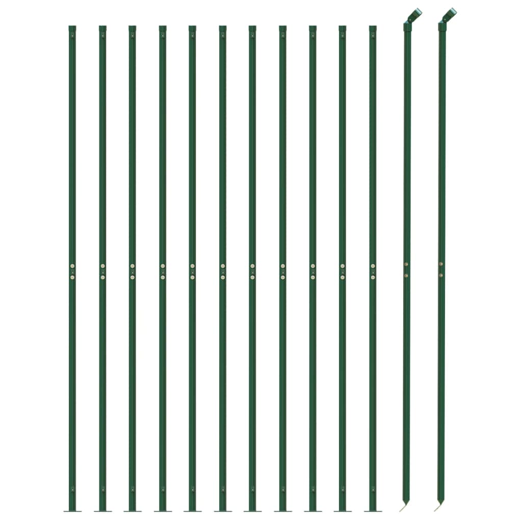 Wire Mesh Fence with Flange Green 1.4x25 m