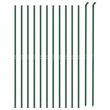 Wire Mesh Fence with Flange Green 1.4x25 m