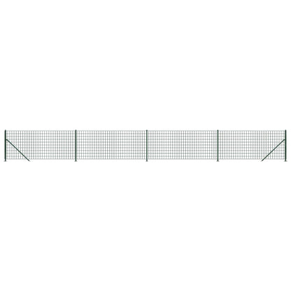 Wire Mesh Fence with Flange Green 0.8x10 m